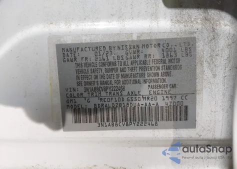 2023 Nissan Sentra Sv Xtronic Cvt из США, поврежденный, VIN 3N1AB8CV8PY222468